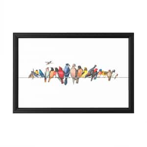 "Large Bird Menagerie II" by Wendy Russell Framed with LED Light Animal Wall Art 16 in. x 24 in.