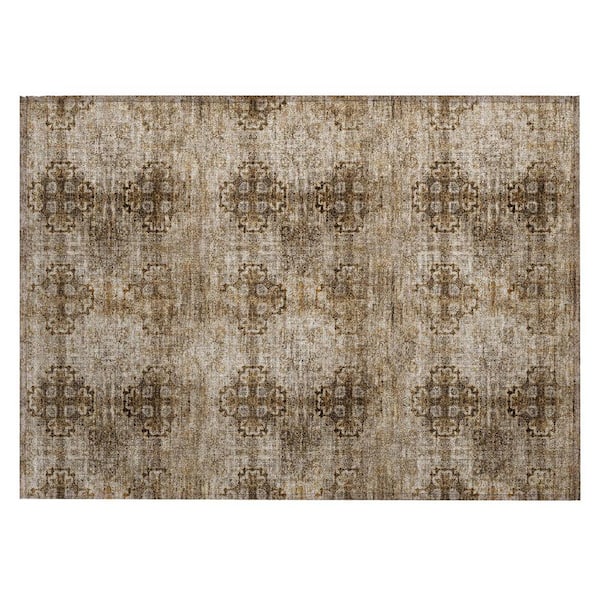 2 X 3 Taupe Floral Outdoor Area Rug