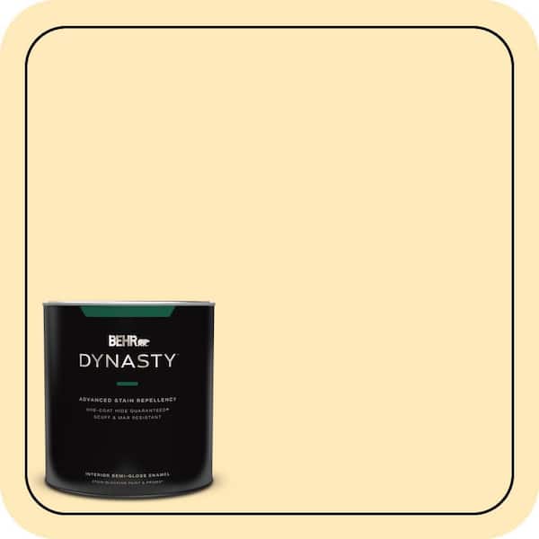 BEHR DYNASTY 1 qt. #PPL-69 Sunkissed Yellow Semi-Gloss Enamel Interior Stain-Blocking Paint and Primer