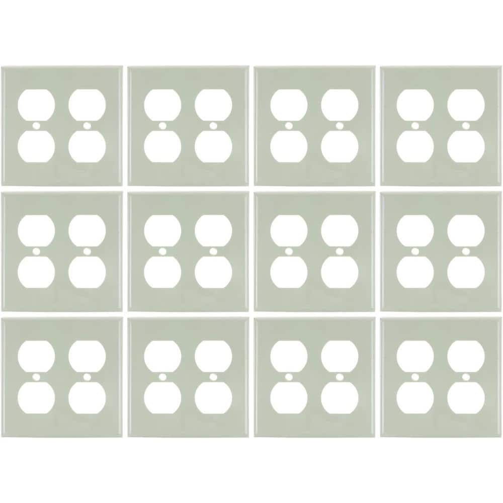 2-Gang Almond Screw-in Plastic Duplex Outlet Plastic Receptacle Wall Plate (12-Pack) price history on PriceWatchPro