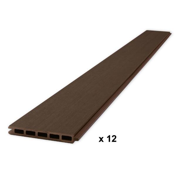 CREATIVE SURFACES Composite Fence Series 6 ft. x 6 ft. Mocha Brushed Fence Panel (12-Pack)