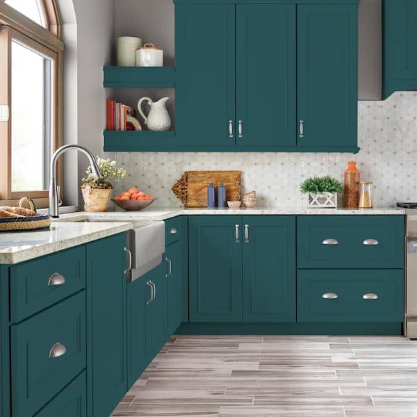 1 gal. #MQ6-01 Ocean Abyss Semi-Gloss Enamel Interior/Exterior Cabinet, Door & Trim Paint
