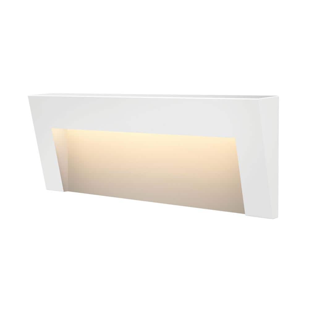Satin White LED Horizontal Deck Light in Aluminum with Etched Glass
