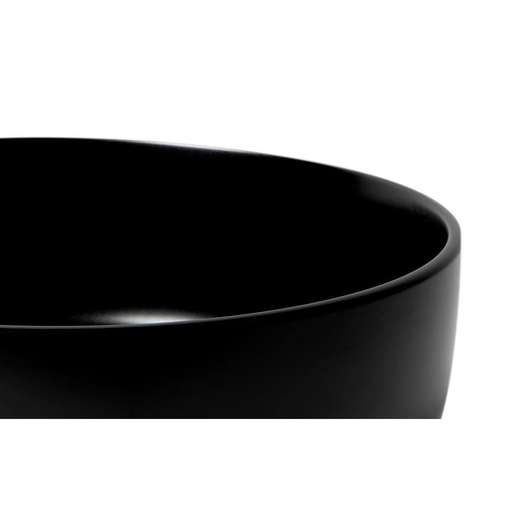 Black Matte Round Ceramic Above Mount Bathroom Sink