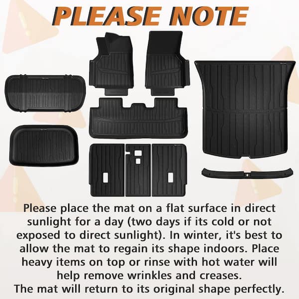 Heavy Duty 10PCS TPE Car Floor Mat Cargo Mat for Tesla Model Y