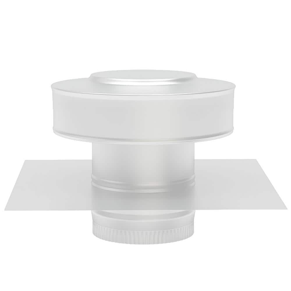 3 in. D White Aluminum Round Back Static Roof Vent Roof Jack with 2 in. Col