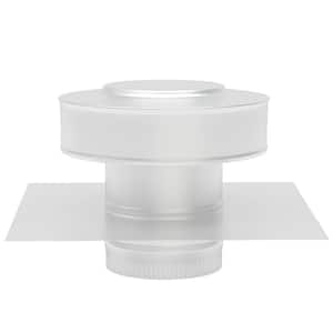 3 in. D White Aluminum Round Back Static Roof Vent Roof Jack with 2 in. Collar and 2 in. Tail Pipe