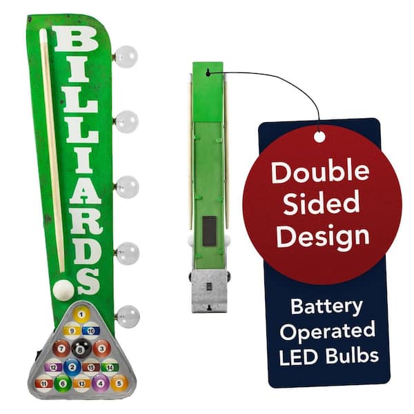 Billiards Pool Cue Vintage Marquee LED Sign