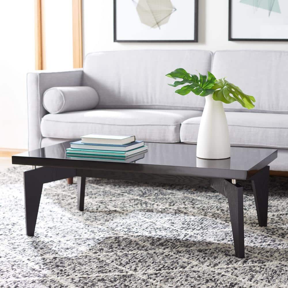 Retro Black and White Lacquered Wood Coffee Table