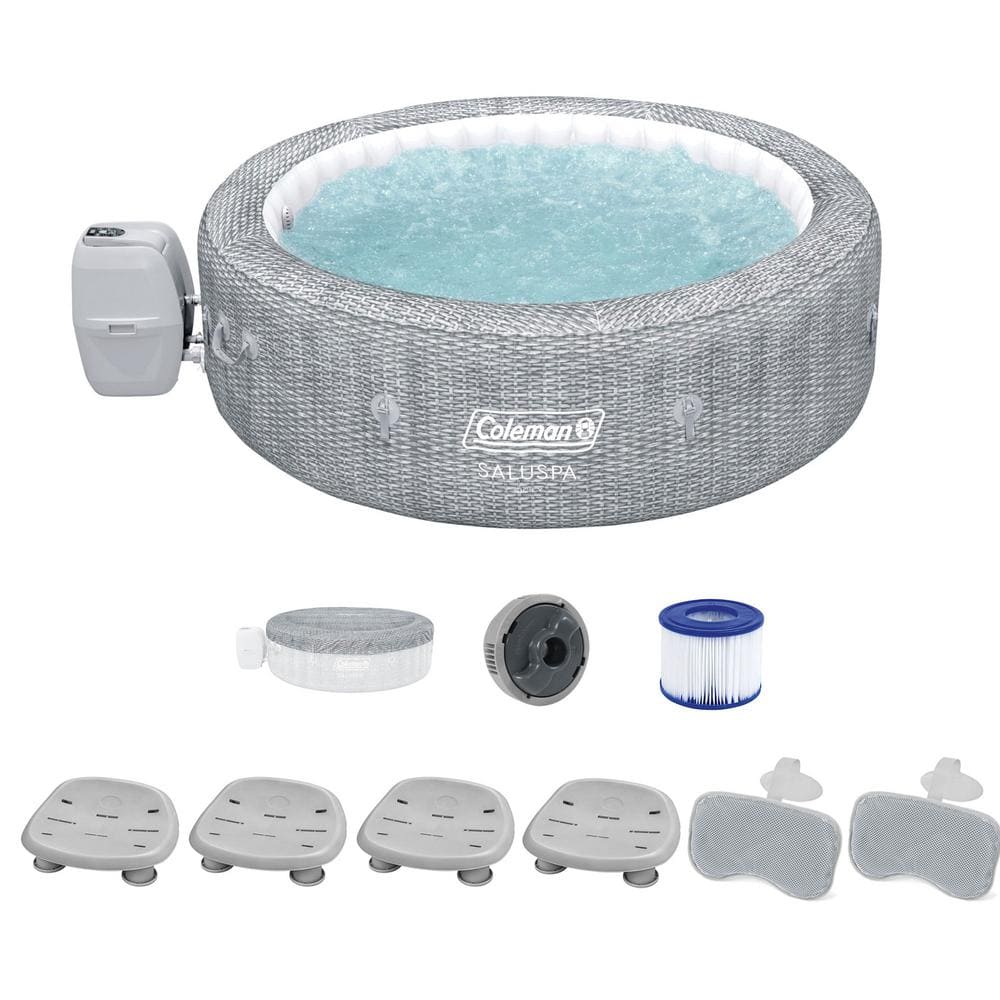 Sicily 7-Person 180-Jet Round Inflatable Hot Tub with Pool and Spa Seat (4-