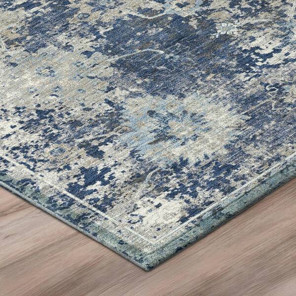 Chantille Machine Washable Indoor/Outdoor Abstract ACN3116 Navy 3 ft. x 5 ft. Area Rug