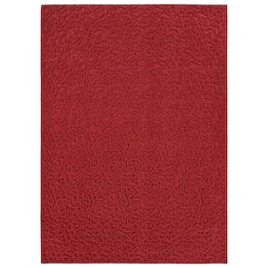 Ivy Chili Red 12 ft. x 15 ft. Floral Area Rug