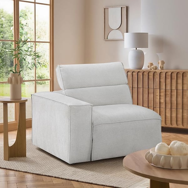Dominic Light Gray Microfiber Power Left Side Recliner with Power Headrest and Charging Ports