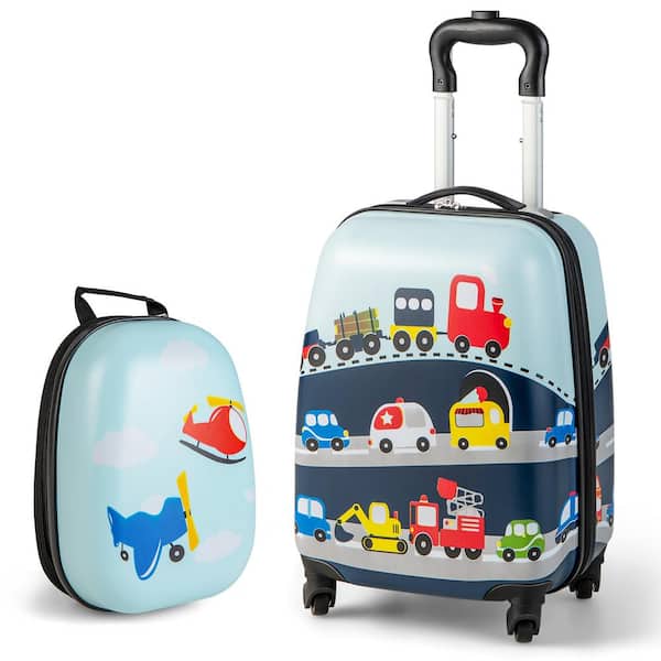 Costway 2-Piece Kids Carry On Luggage Set 13 in. Backpack and 19