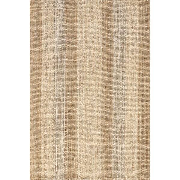 nuLOOM Frankie Handmade Ivory 5 ft. x 8 ft. Striped Jute Area Rug