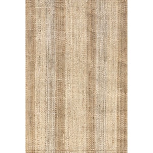 Frankie Ivory 8 ft. x 10 ft. Handmade Striped Jute Area Rug