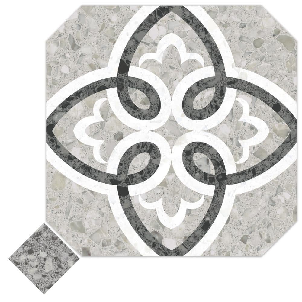 Riviera Octagon Garde Gris with Taco Nero 8 in. x 8 in. Porcelain Floor and Wall Take Home Tile Sample price history on PriceWatchPro