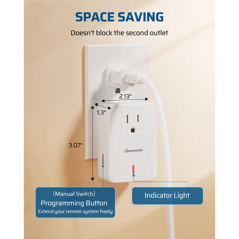 White Smart Wireless Remote Control Outlet and Wall Switch