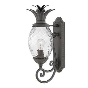 Plantation 1-Light Museum Black Hardwired Outdoor Wall Lantern Sconce