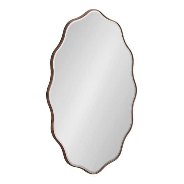 Kate and Laurel Viona Bronze 24 in. W x 34 in. H Modern Oval Wood Wall Mirror