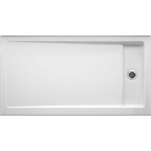 Bellwether 60 in. x 32 in. Cast Iron Single Threshold Shower Base with Right-Hand Center Drain in White