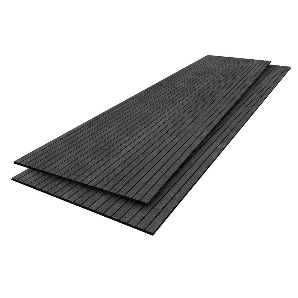 sunwings Black 2/5 in. x 2 ft. x 8 ft. Wood Slat Acoustic Panels