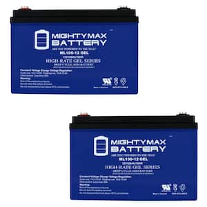 12V 100AH GEL Replacement Battery Compatible with Solar Wind Deep Cycle VRLA 12V 24V 48V - 2 Pack