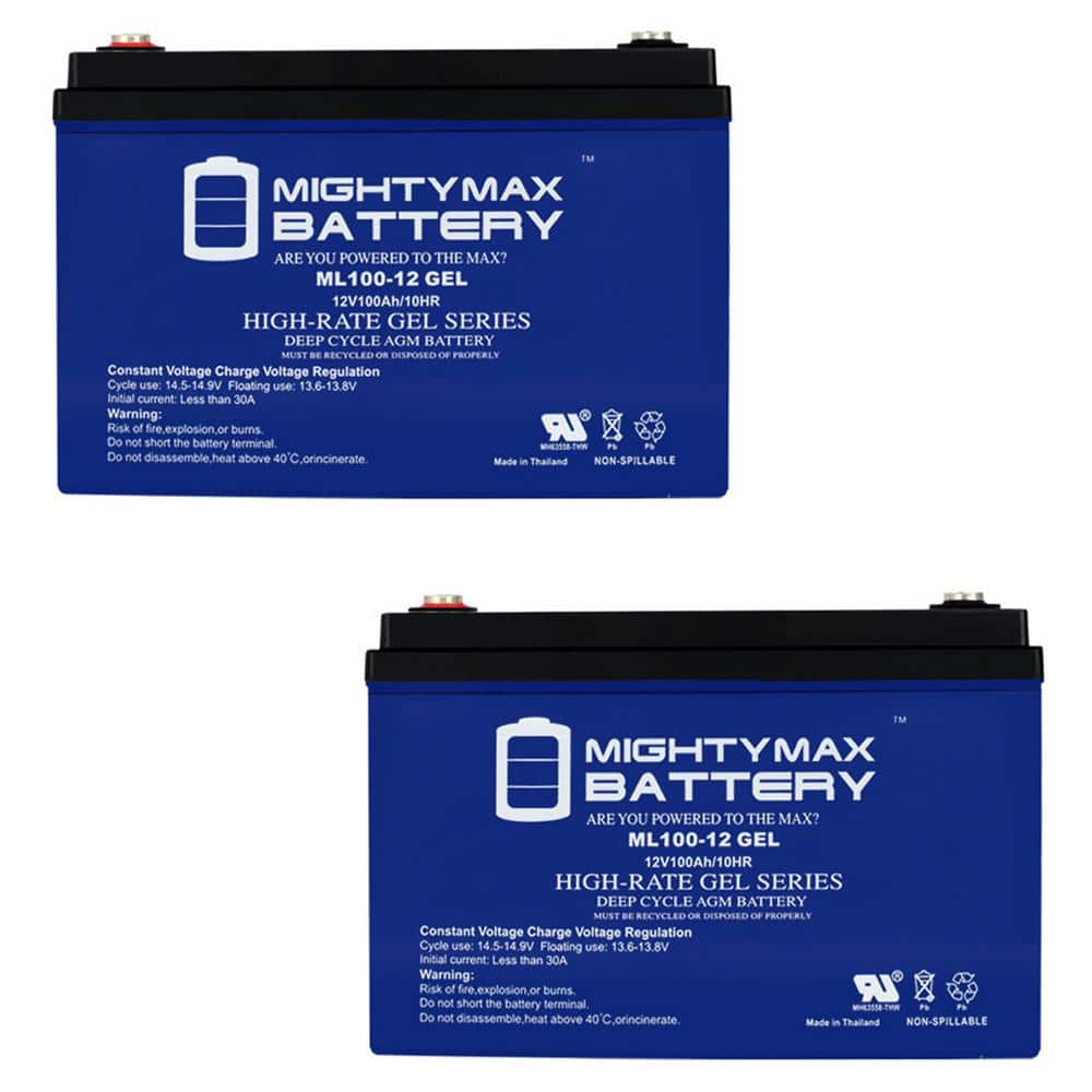 12-Volt 100AH GEL Replacement Battery Compatible with Off Grid Solar Panels - 2 Pack price history on PriceWatchPro
