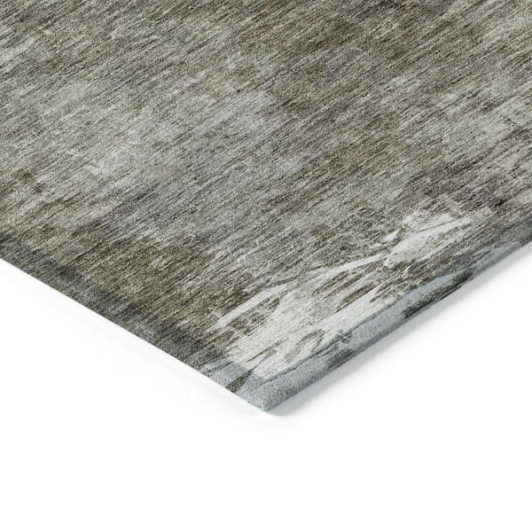 Taupe, Beige, Ivory 10 X 14 ft. Woven Abstract Polyester Rectangle Indoor / Outdoor Area Rug