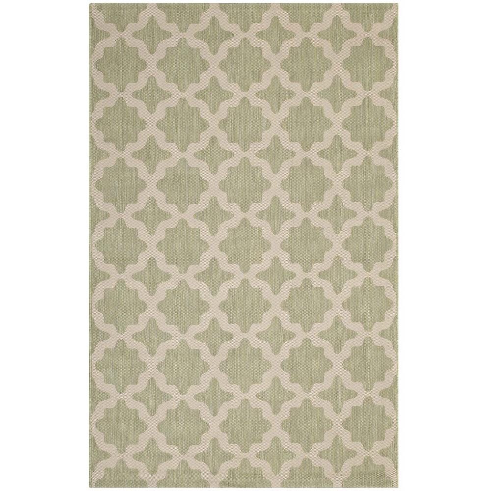 Beige & Light Green 8' x 10' Trellis Synthetic Area Rug