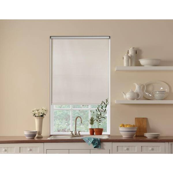 Bali Cut-to-Size Cut-to-Size Cream Cordless Room Darkening Fade resistant Roller Shades 53 in. W x 78 in. L