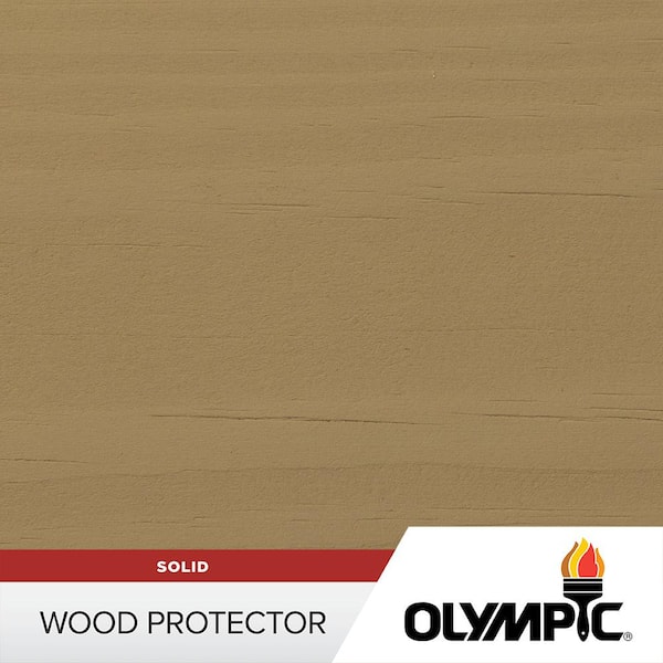 Olympic Wood Protector 1 gal. SC-1009 Beige Gray Exterior Solid Stain Plus Sealer in One