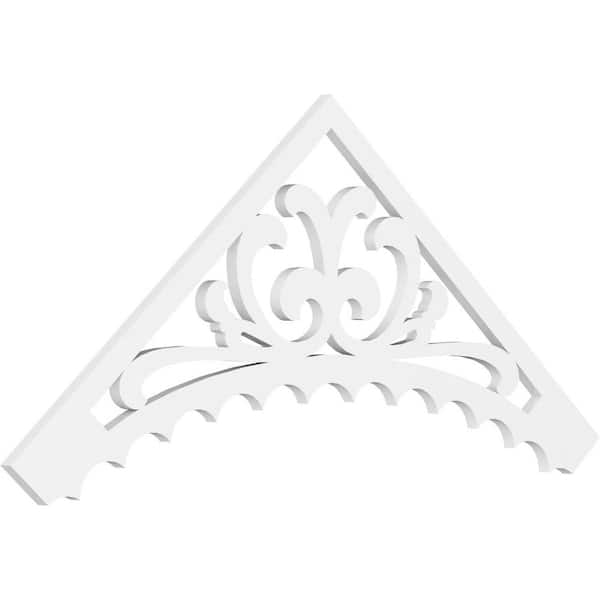 Ekena Millwork Pitch Genova 1 in. x 60 in. x 27.5 in. (10/12) Architectural Grade PVC Gable Pediment Moulding