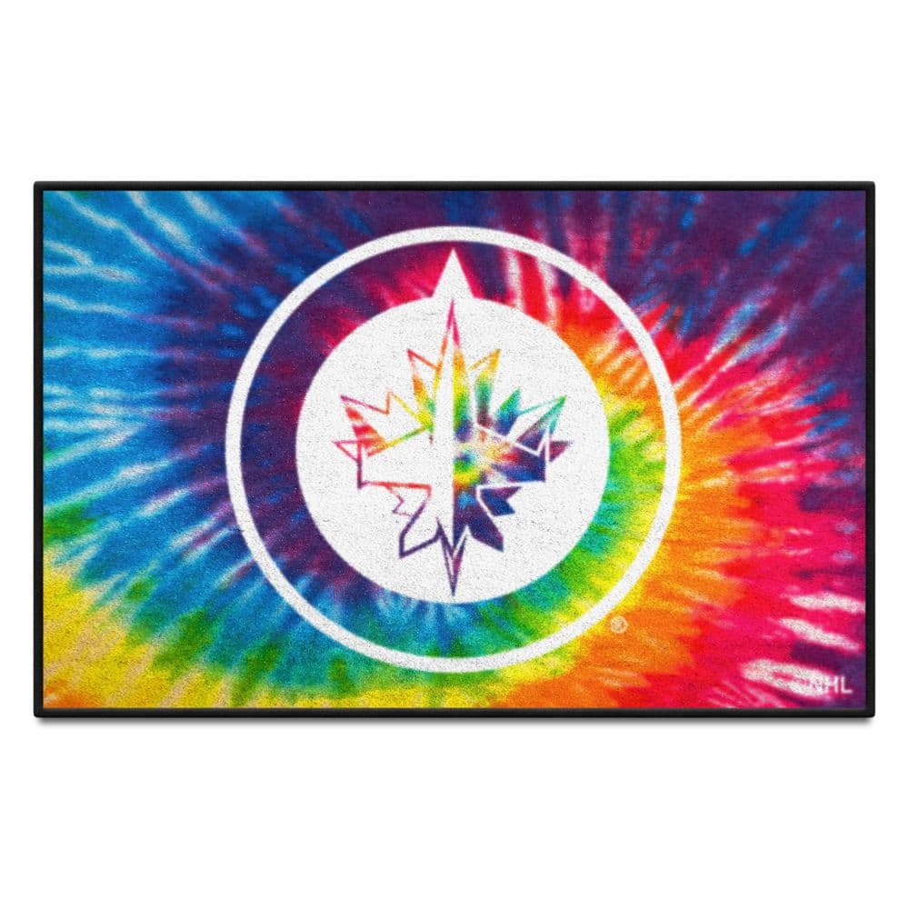 FANMATS Winnipeg Jets Tie Dye 19 in. x 30 in. Starter Mat Accent Rug 34522 The Home Depot