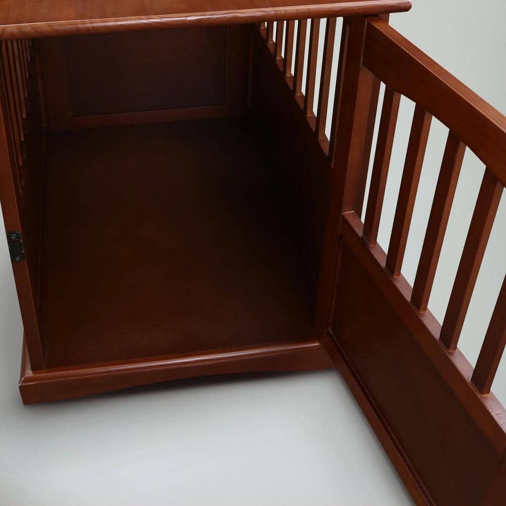 Walnut Solid Wood Pet Crate End Table