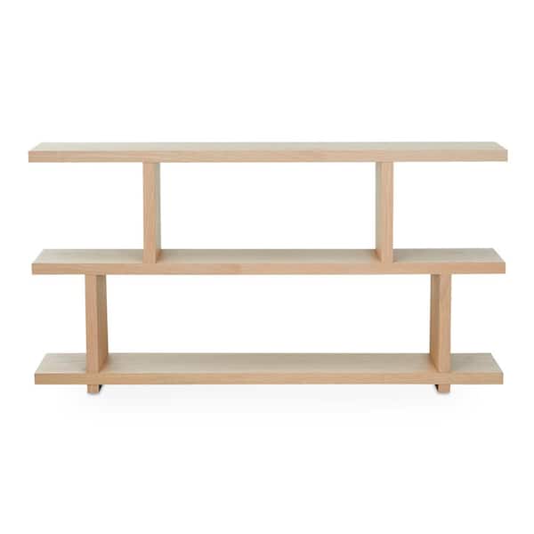 Knox 33 in. Tall Natural White Oak Veneer over MDF 4-Tier Horizontal Shelf Bookcase