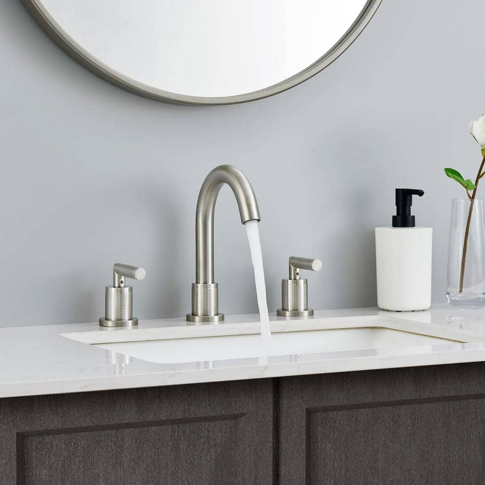 Tahanbath Widespread Bathroom Faucets 3 Hole 360° Swivel Spout Modern ...