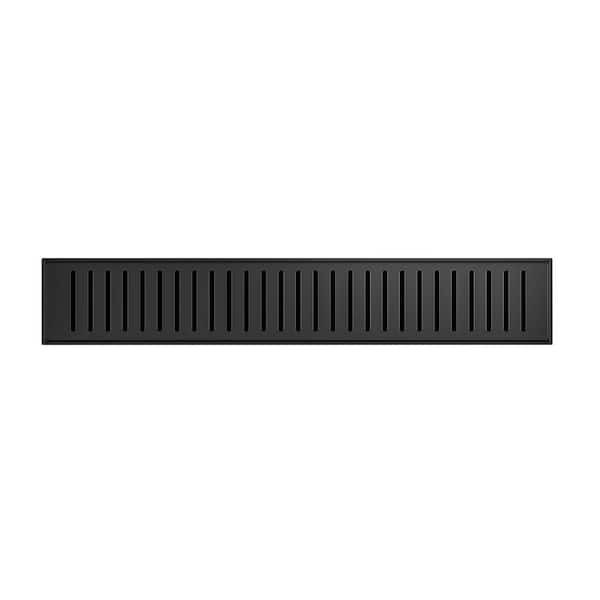 Voltaire 18 in. Stainless Steel Linear Shower Drain in Matte Black