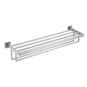 ALEASHA 20 in. 2-Towel Holders Wall Mounted Towel Rack in Brushed ...