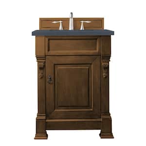 Brookfield 26 in. W x 23.5 in. D x 34.3 in. H Single Bath Vanity in Country Oak with Quartz Top in Charcoal Soapstone