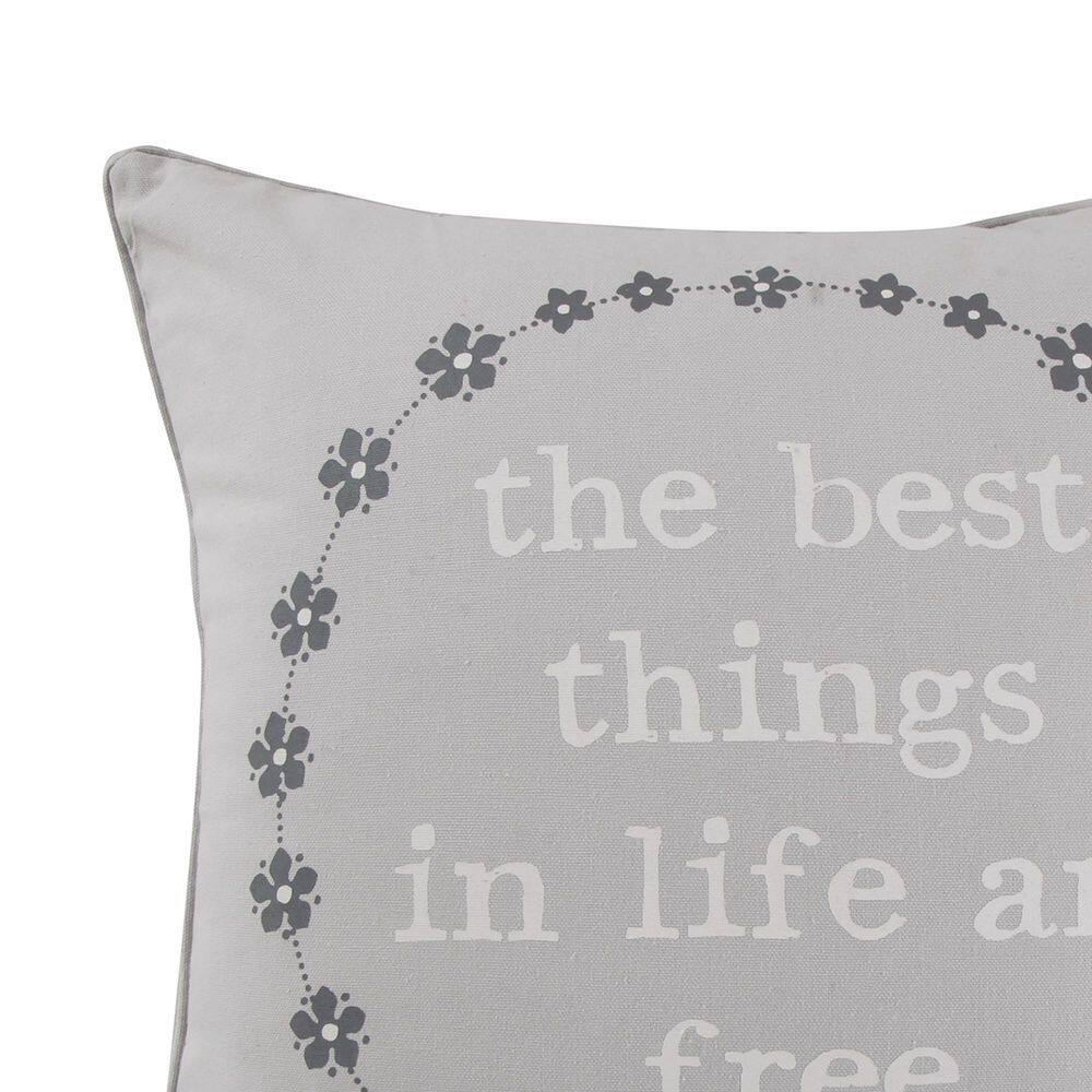 St. Claire 20" Gray Cotton Decorative Pillow with Feather Insert