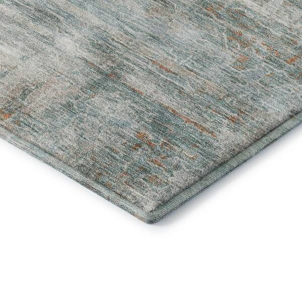 Mayfield Premium Machine Washable Abstract AMF2154 Aqua 5 ft. x 7 ft. 6 in. Area Rug