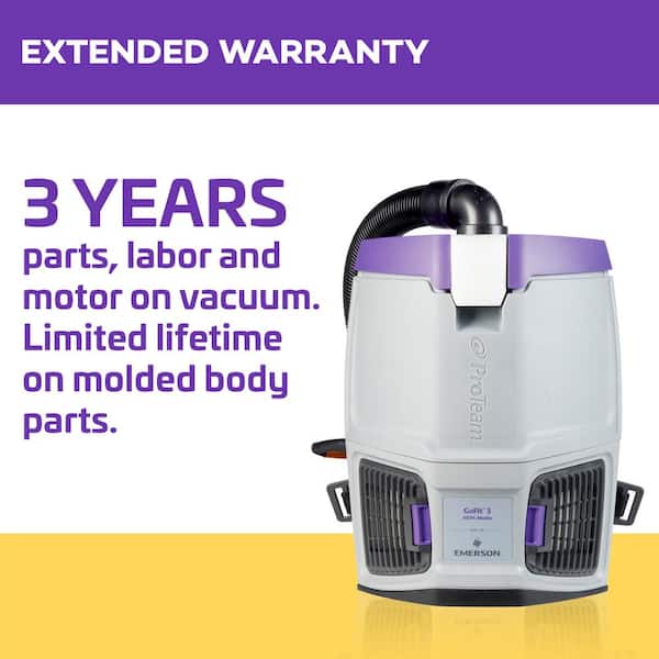 GoFit 3, 3 qt. Corded Gray Commercial Backpack Vacuum Cleaner with ProBlade Carpet Tool Kit, Micro Filter, 2 Filter Bags