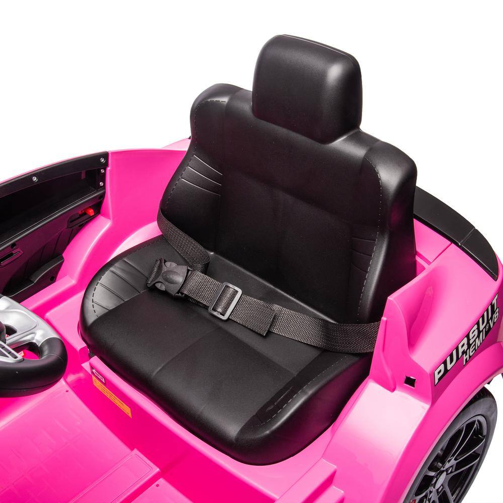 Pink 12V Dodge Kids Ride-On Police Car with Remote Control