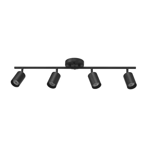 Globe Electric 2 Ft. 4-Light Matte Black Fixed Track Lighting Kit ...