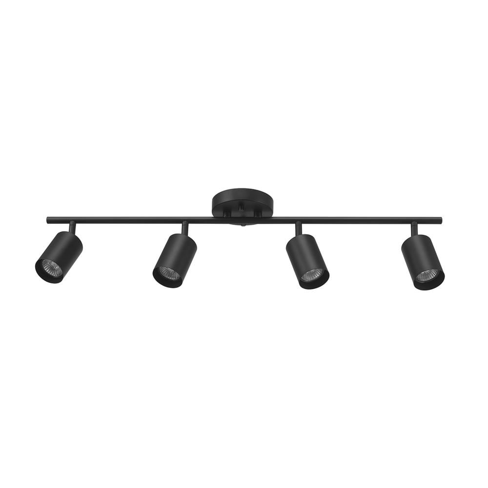 2.5 ft. 4-Light Matte Black Fixed Track Lighting Kit