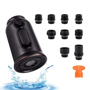 3-Function Pull Down Kitchen Faucet Spray Head Replacement with 9-Adapter Kit in Oil Rubbed Bronze