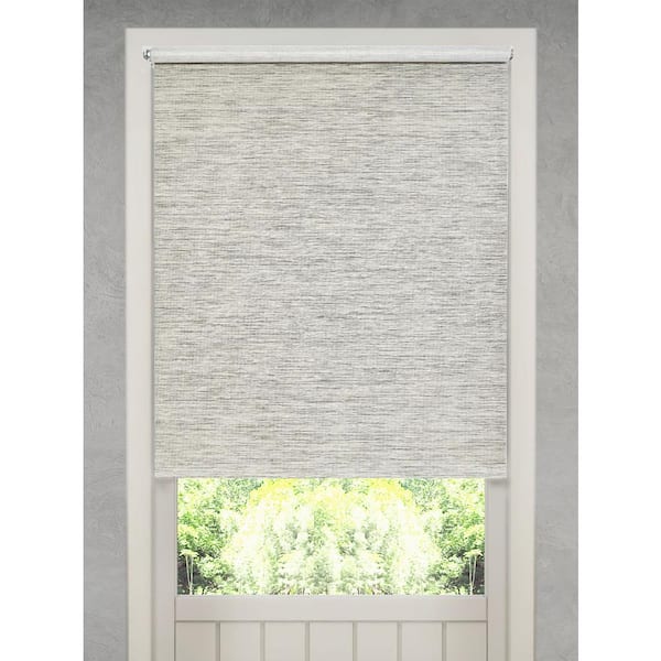 Pre-Cut Heather Gray Cordless Light Filtering Natural Fiber Roller Shade 52 in. W x 72 in. L