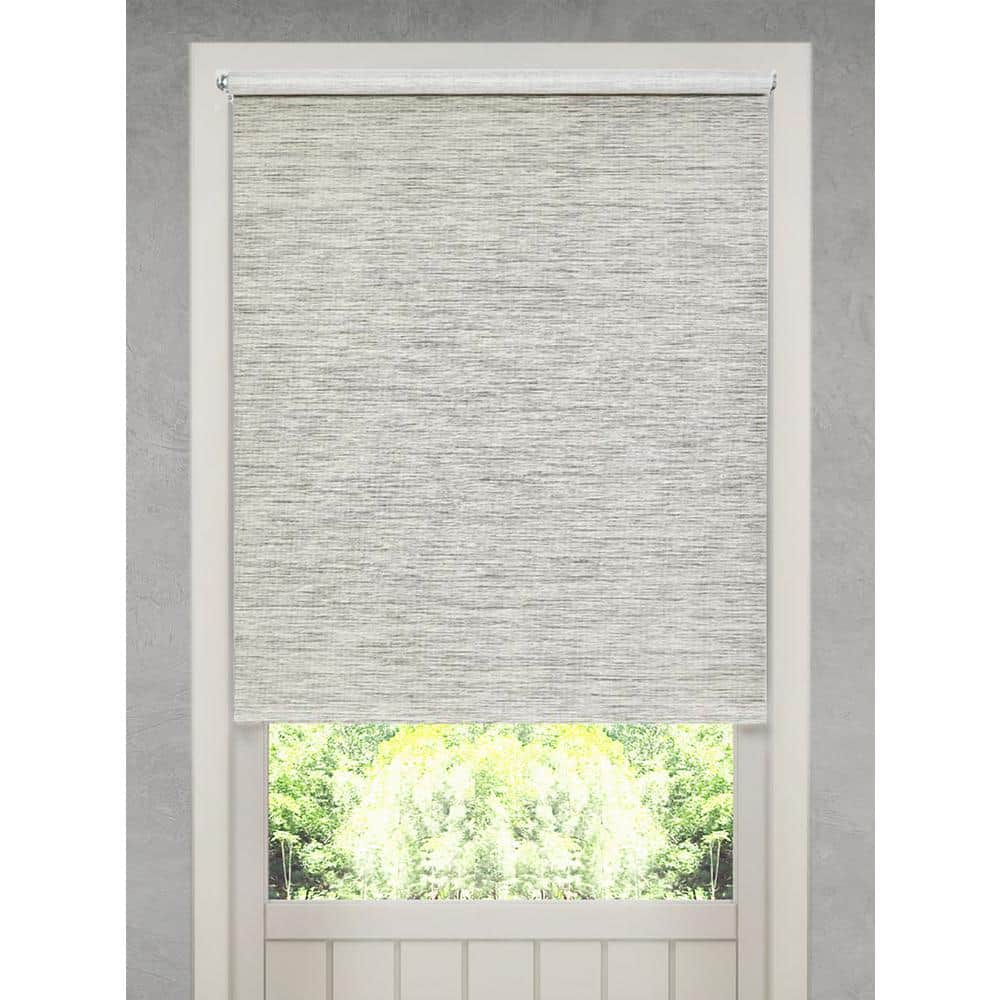 Harper Lane Pre-Cut Heather Gray Cordless Room Darkening Roller Shades ...