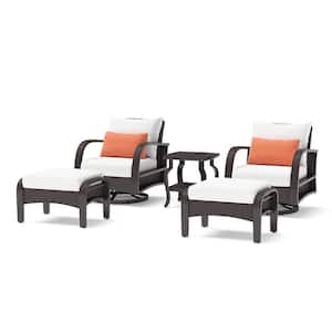 Barcelo 5-Piece Wicker Motion Patio Deep Seating Conversation Set with Sunbrella Cast Coral Cushions
